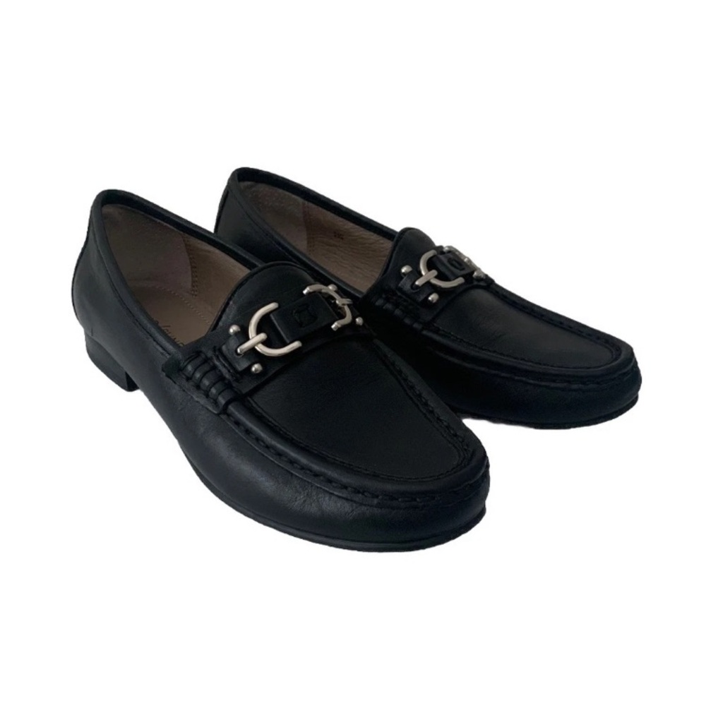 Donald J. Pliner Leather Loafers Women Size 6.5 Black Academia Preppy Workwear